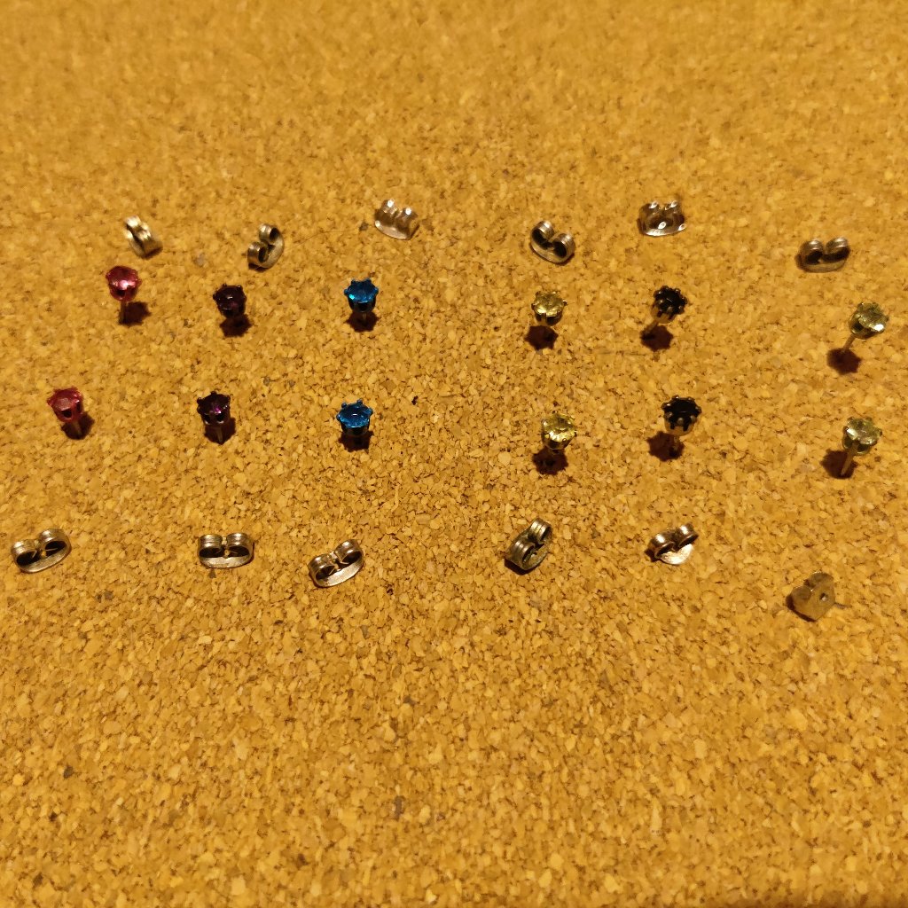 Colored Gem Studs